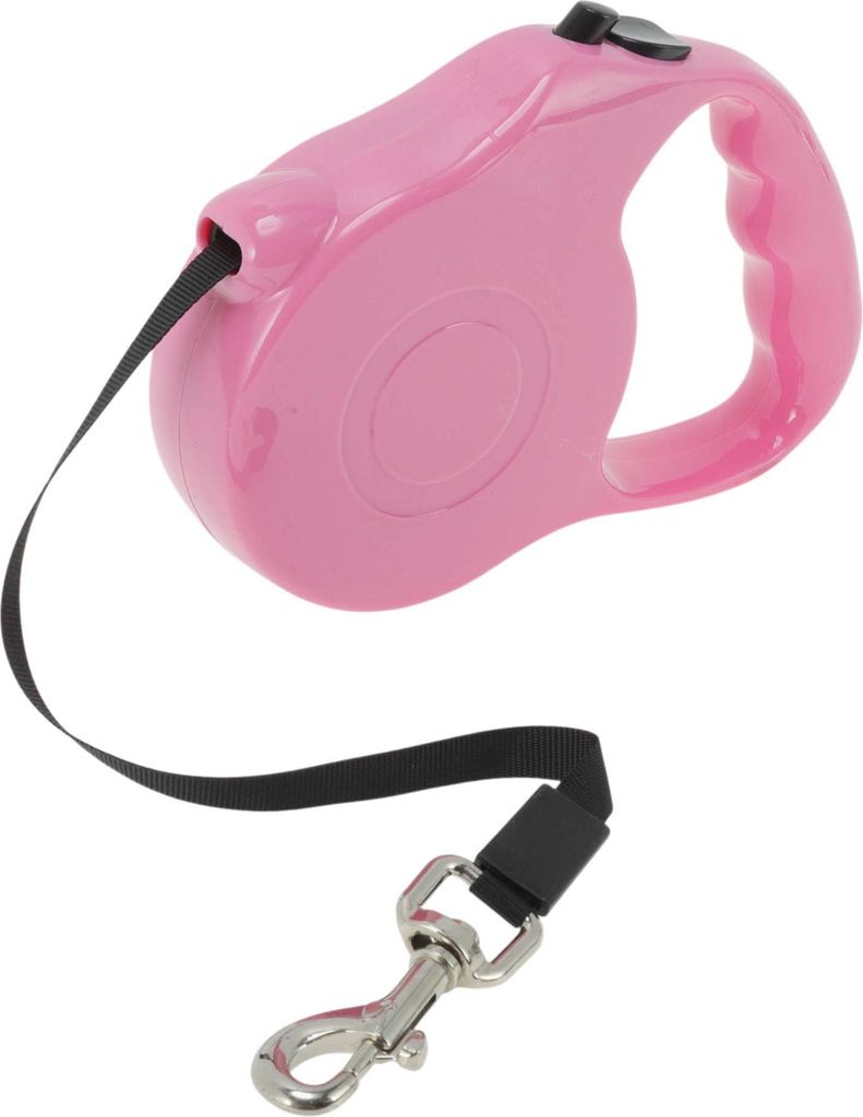 Einziehbare Hundeleine Ergonomischer Griff Uni-Farbe Für Haustiere Unter 15 kg 5 Meter Rosa
