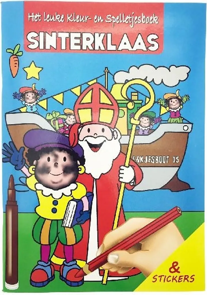 Livre coloriage Sinterklaas A4 avec stickers faciles à coller