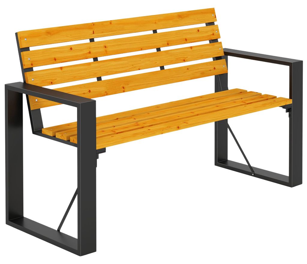 Outsunny Gartenbank 2-Sitzer Wetterfest Holzbank mit Produktbild 