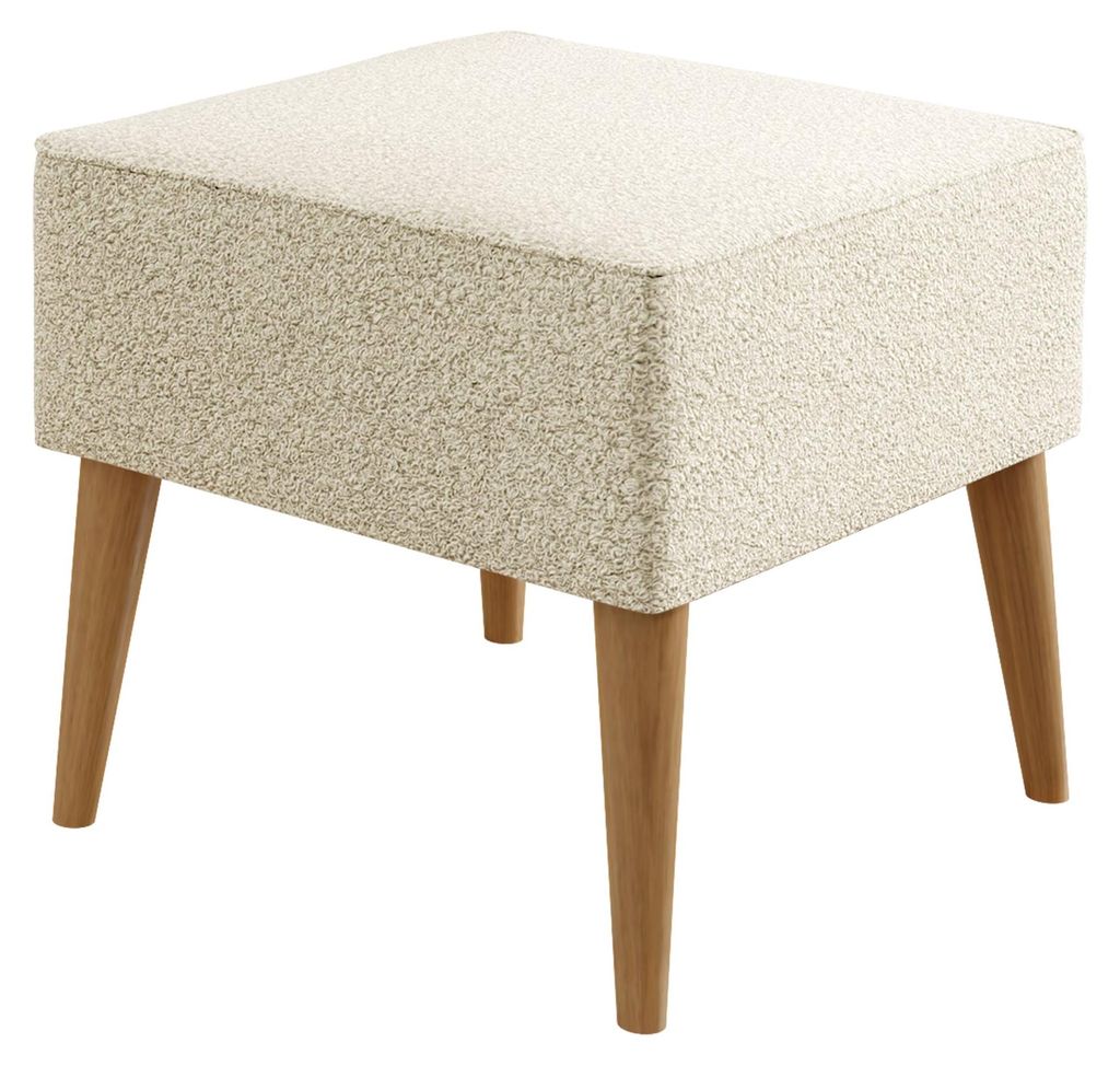 MIRJAN24 Fußbank Estjano Boucle, Polsterbank, Polsterhocker, Stilvoll Wohnzimmer Hocker (Farbe: Lambi 08)
