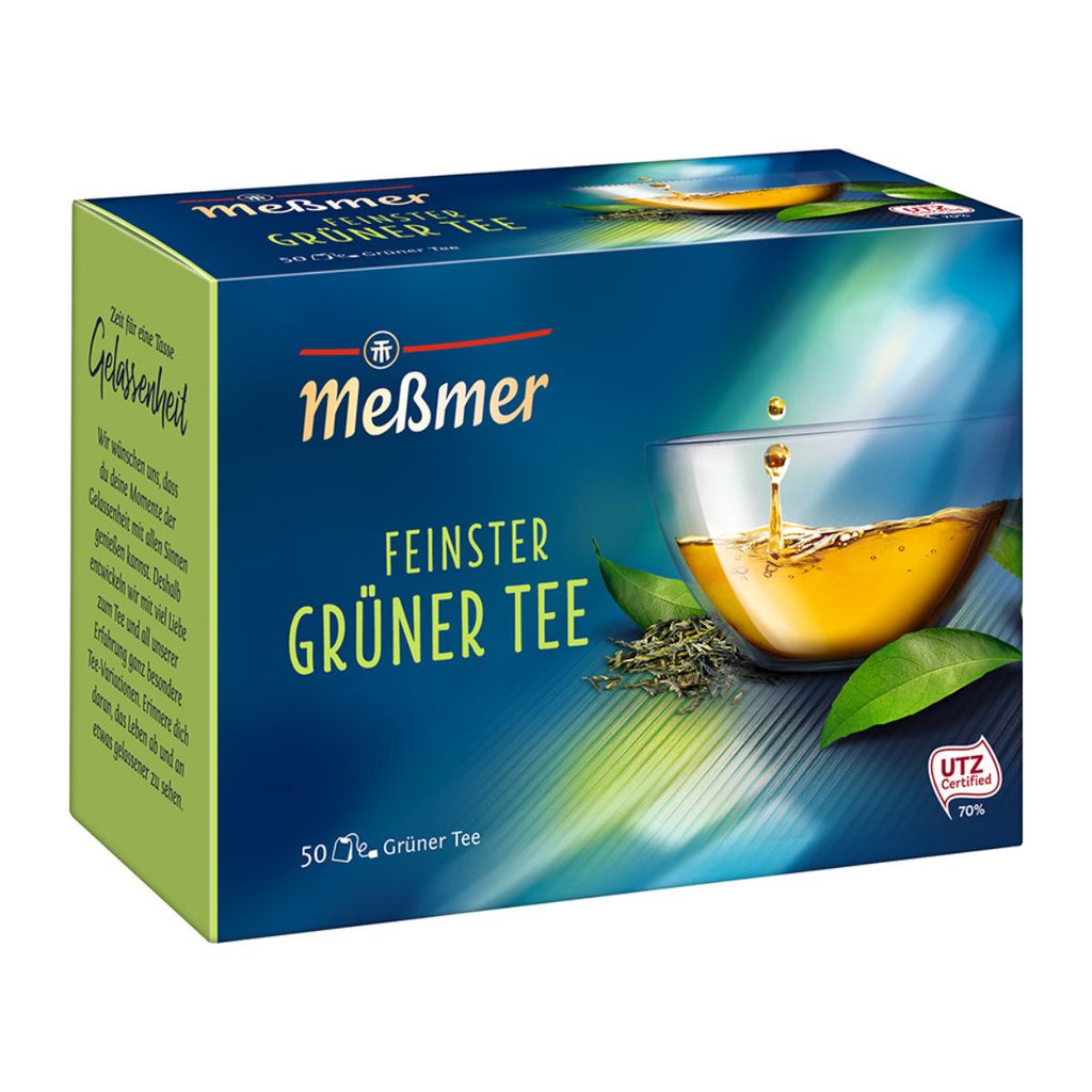 A box of Meßmer green tea.