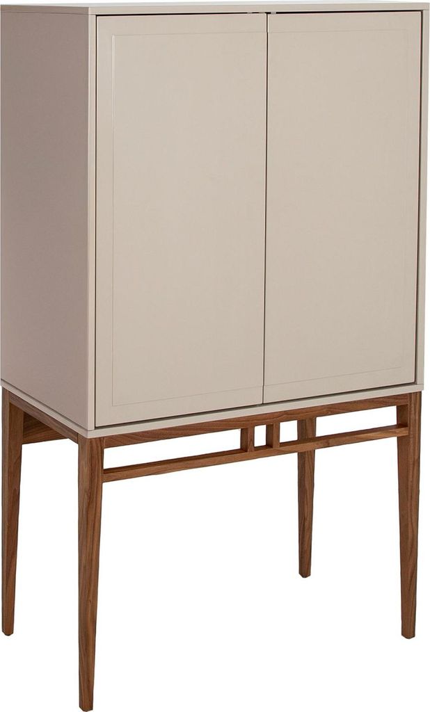 Hohe Anrichte in Beige und Nussbaum 3073