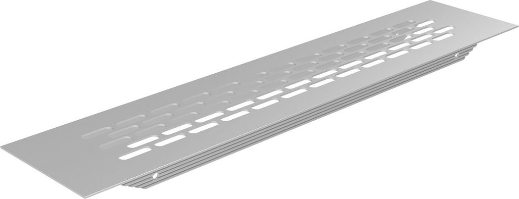 Lüftungsgitter 60x245mm Stegblech Aluminium Belüftungsgitter versetze ovale Lochung Silber eloxiert