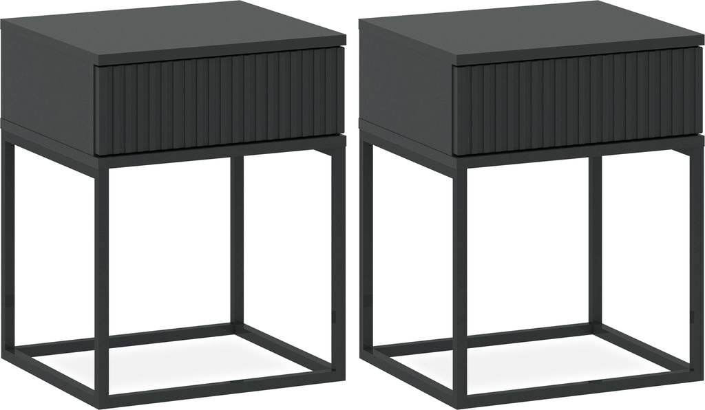 Nachttisch RECTUS 2-er Set, Nachtschrank, Modern, 39x40cm