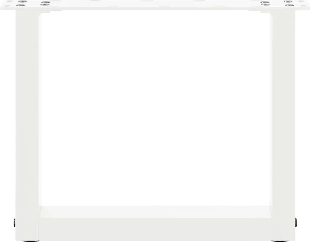 Gambe a U in Acciaio Bianco 40x30 cm - Set 2 Piedi Tavolino Moderno - 5