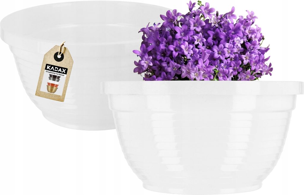 KADAX Schale aus Kunststoff, runde Blumenschale, wetterfester Pflanzkübel für Außen
