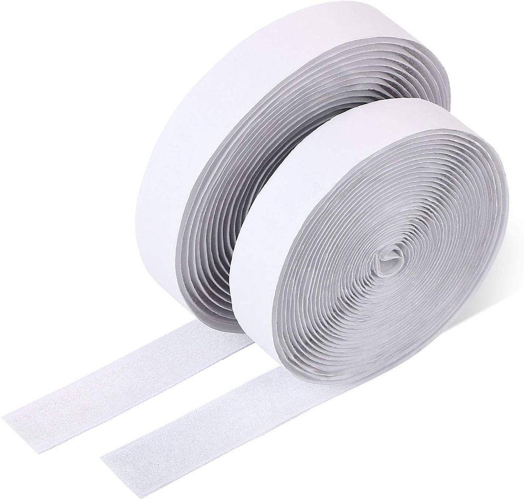 Flauschband für Klettverschluss selbstklebend 20 mm Breite Weiß 3 Meter 