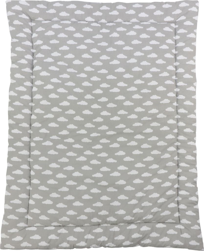 Puckdaddy Krabbeldecke Clara 140x100cm mit Wolke Muster in Grau