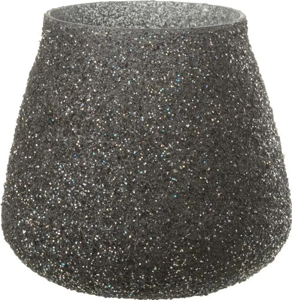Décoration de table : Petit porte-bougie J-Line verre violet pailleté