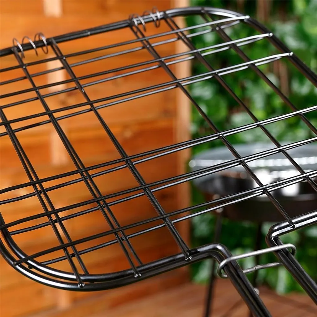 Grille à hamburger pour barbecue extérieur métal noir de 49 x 21,1 cm - 4