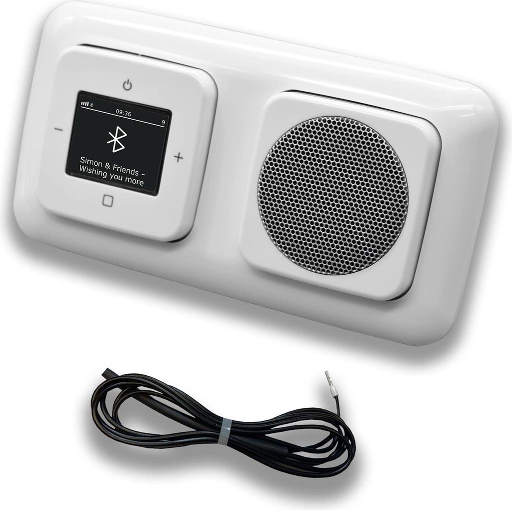 Busch Jäger DAB+ Unterputz Bluetooth (in and out) Radio 8217U-101 Reflex SI alpinweiß, Set mit Lautsprecher, Abdeckungen und Rahmen inkl. 0,9 m E...