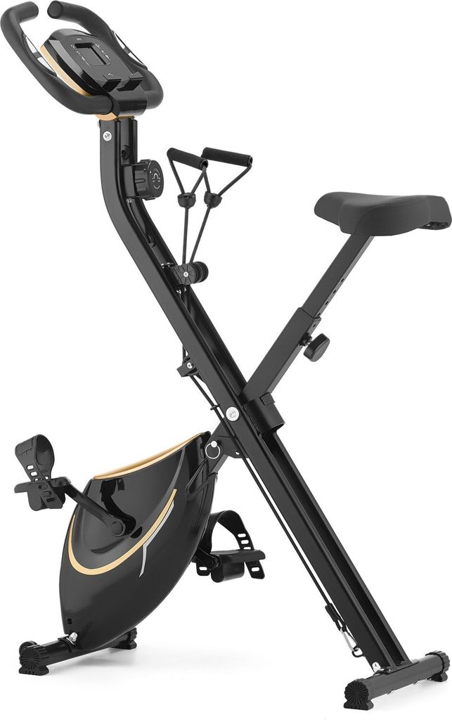 Gymtek Klappbar Magnetischer Heimtrainer Fahrrad für Zuhause - bis 120kg - 8 Widerstandsstufen, 4kg Schwungmasse - LCD Display - für Home Gym F...
