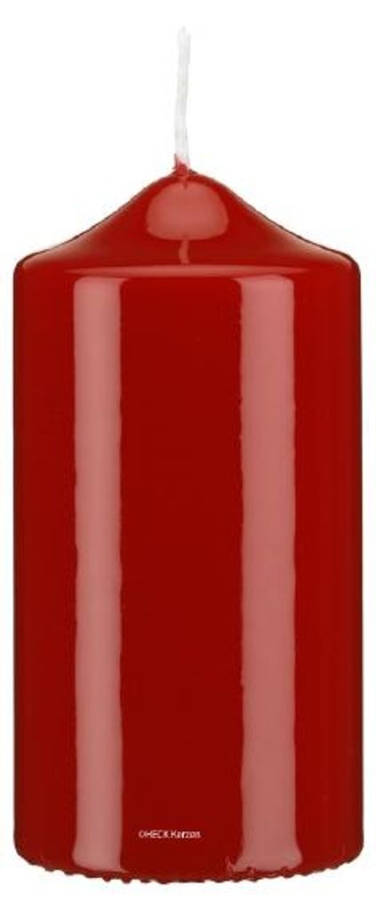 Lackkerzen Stumpenkerzen Weihnachtsrot Erdbeere 150 x Ø 60 mm, 4 Stück