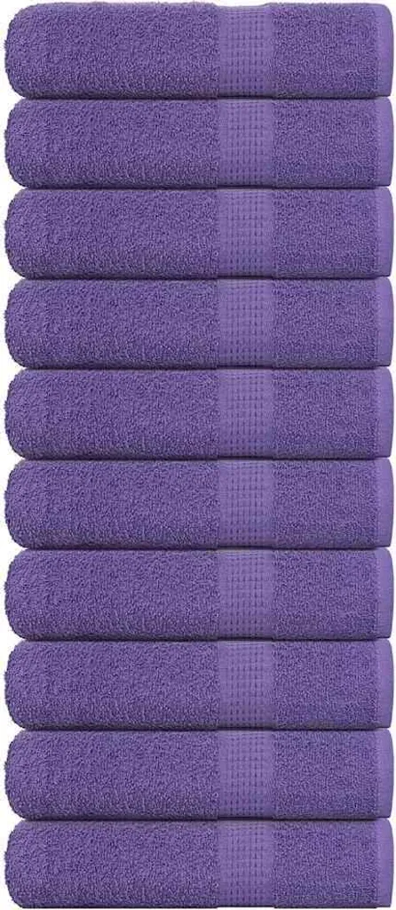 Asciugamani Doccia Viola 70x140 cm 100% Cotone - Set 10 Pezzi Premium