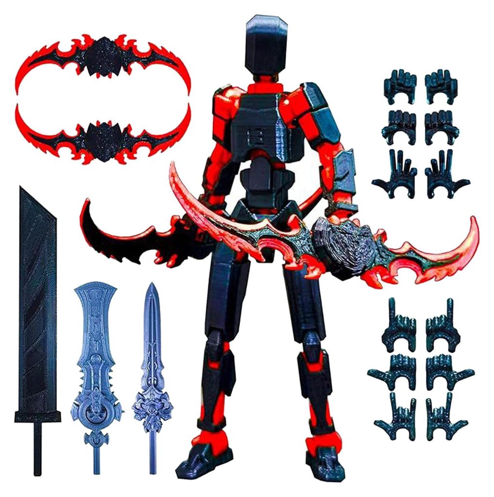 3D-gedruckte Roboter-Actionfigur mit Zubehör, beweglichen Gelenken, Robotermodell, Spielzeug, bewegliche Attrappe, Figur, Dekoration, Ornament D