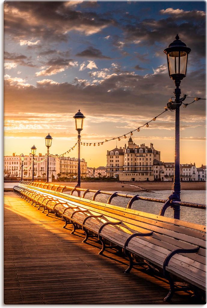 ARTland Leinwandbild Sonnenuntergang am Pier in England Größe: 40x60 cm