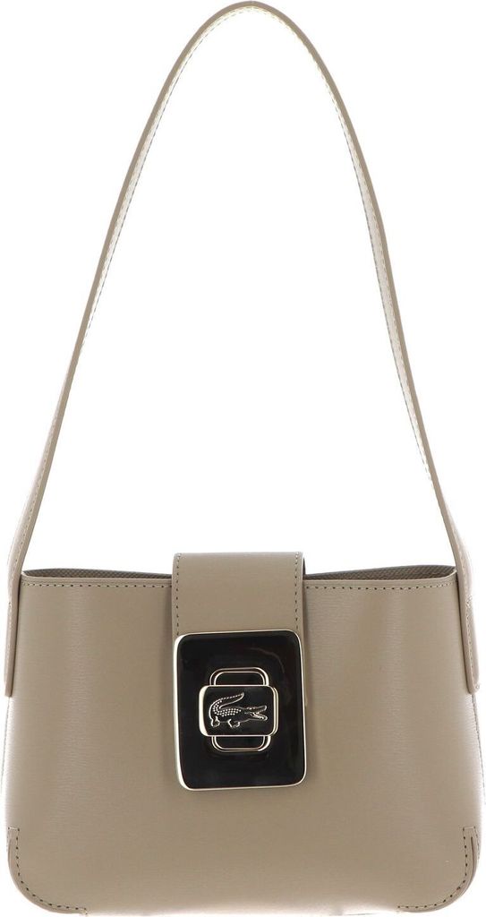 LACOSTE Leder Schultertasche Amelia Shoulder Bag Viennois beige