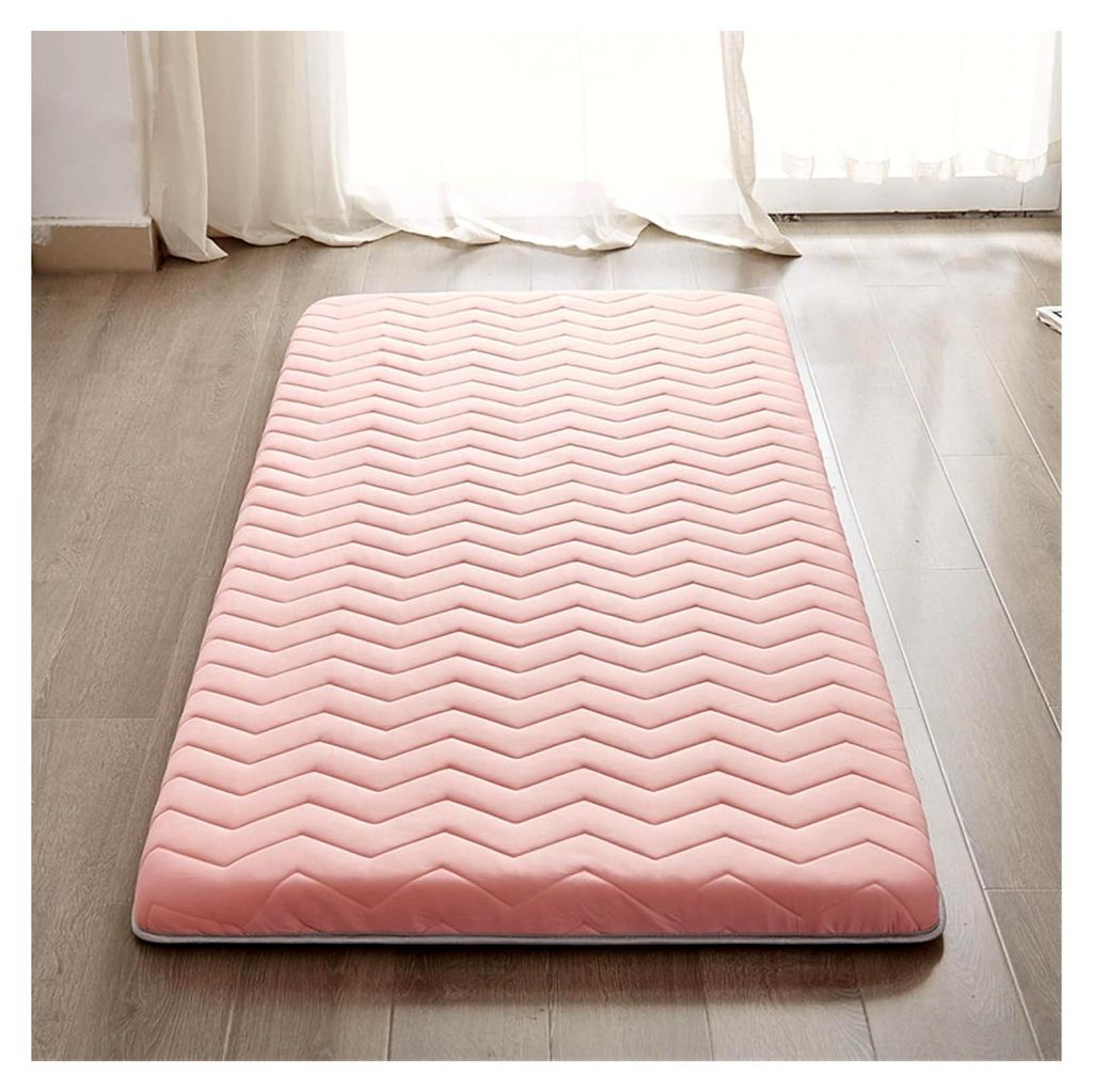 Futonmatratze, faltbare Latex-Isomatte, japanische Bodenmatratze, tragbare dicke Matratze für Schlafsäle, Camping, Couch, Bodenbettkissen (Pink, ...