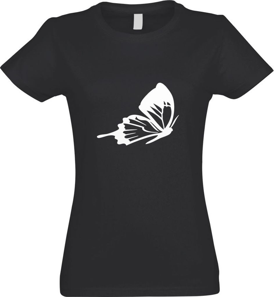 Kiwistar - T-Shirt tailliert - Damen - Graphit - Schmetterling Nr 5 - mit Motiv Bedruckt - Funshirt Design - Sport - Freizeit - Damen - M