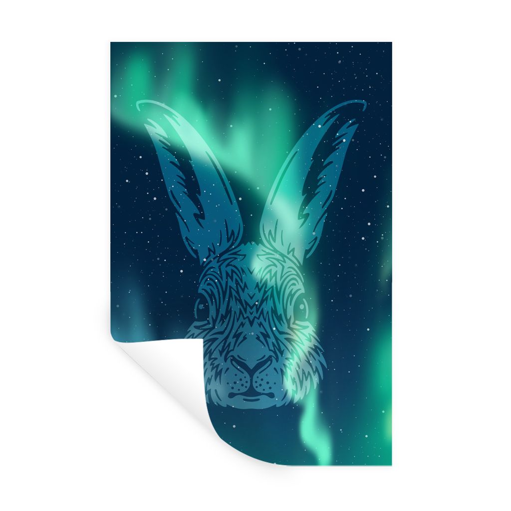MuchoWow Wandtattoo Wandsticker Wandaufkleber Kaninchen - Tier 20x30 cm Selbstklebend und Repositionierbar - Sticker - Dekorfolie