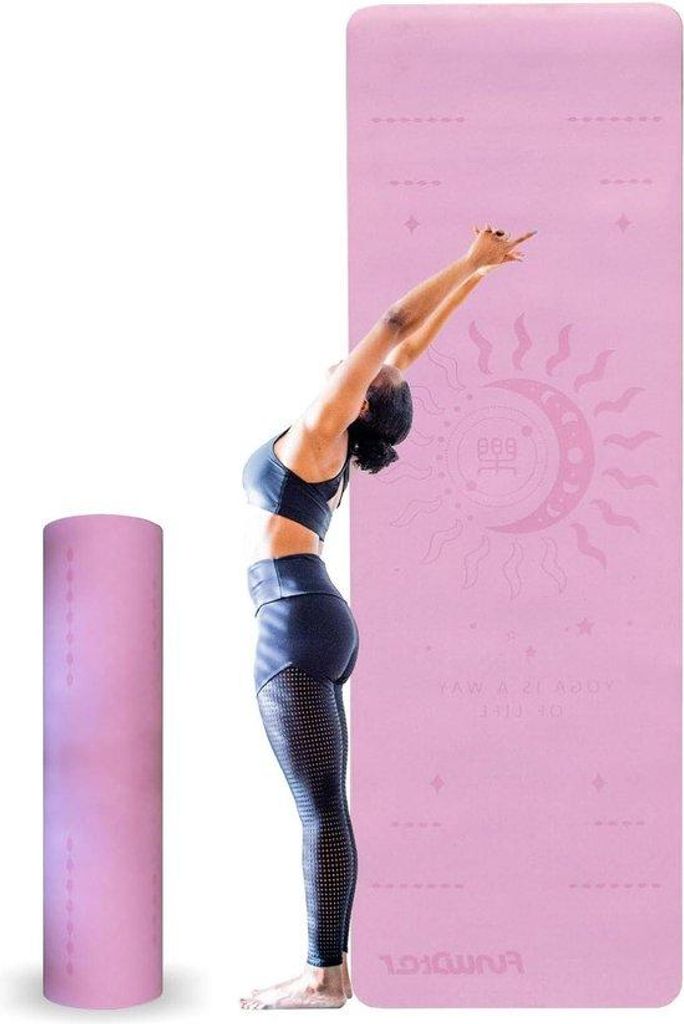 Antirutsch-Yogamat 6mm grün TPE ökologisch mit Trageriemen