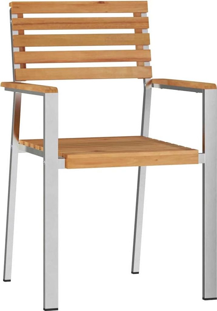 vidaXL Gartenstuhl 2 pcs Öl-Natur 56 x 54,5 x 87 cm Massivholz Teak