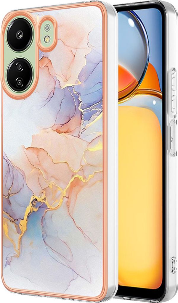 Hülle für Xiaomi Redmi 13C 4G/Poco C65 Muster TPU Silikon Stoßdämpfer Bumper Schutzhülle Grau