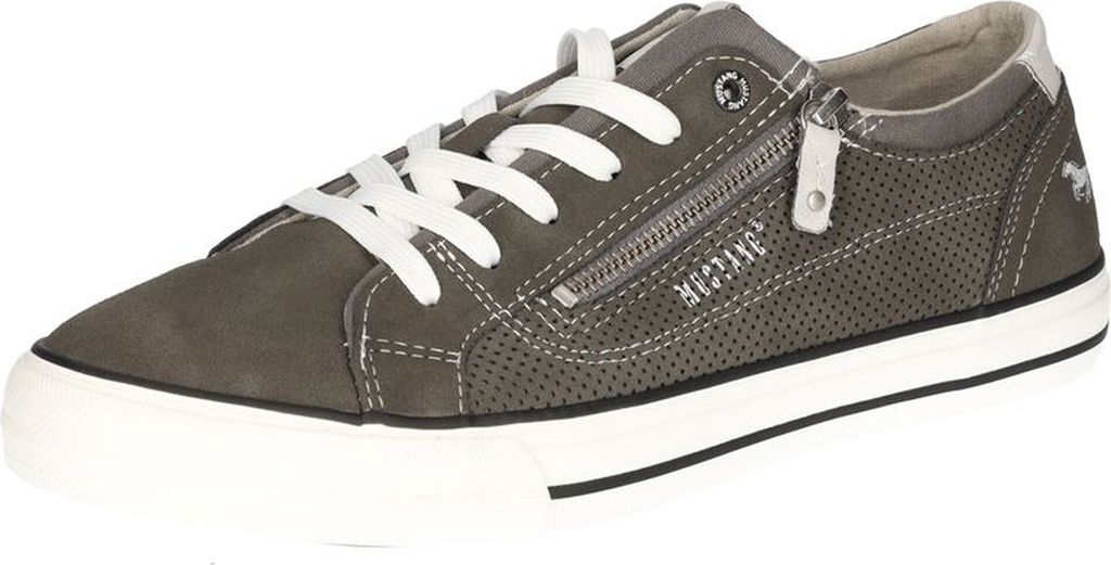 Mustang Herren Sneaker Schnürschuh mit Reißverschluss flexibel bequem 4198-302, Größe:44 EU, Farbe:Grau