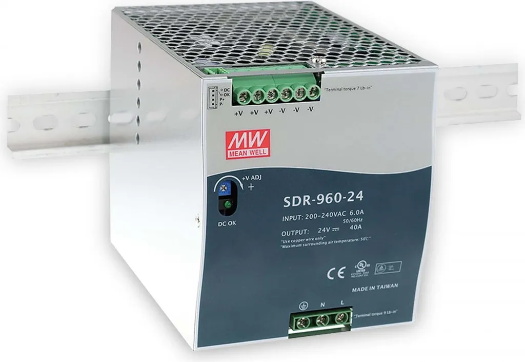 Alimentation 960W métallique stable MEAN WELL SDR-960-24 DC