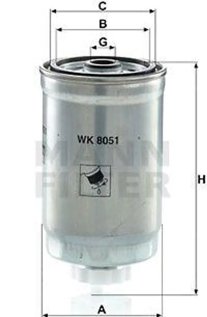 Filtre carburant WK 8051 MANN-FILTER haute efficacité OE 68057228AA