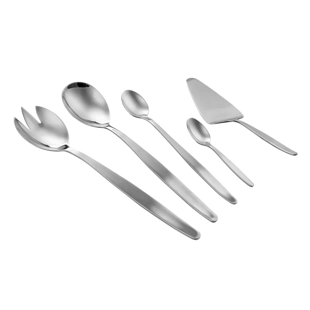 GRÄWE Posate per insalata, nero, in acciaio inox, 29 cm, per insalata, cucchiaio da portata, lavabile in lavastoviglie, serie Provence, opaco
