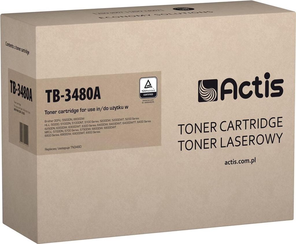 Actis TB-3480A Tonerkartusche (Ersatz für Brother TN-3480; Standard; 8000 seiten; schwarz)