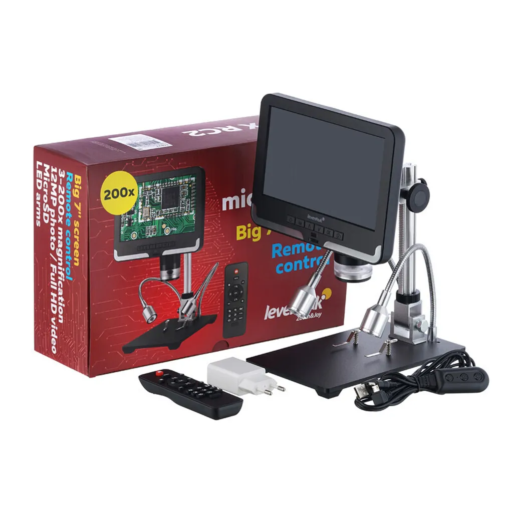 Microscope Levenhuk DTX RC2 télécommandé à éclairage LED réglable