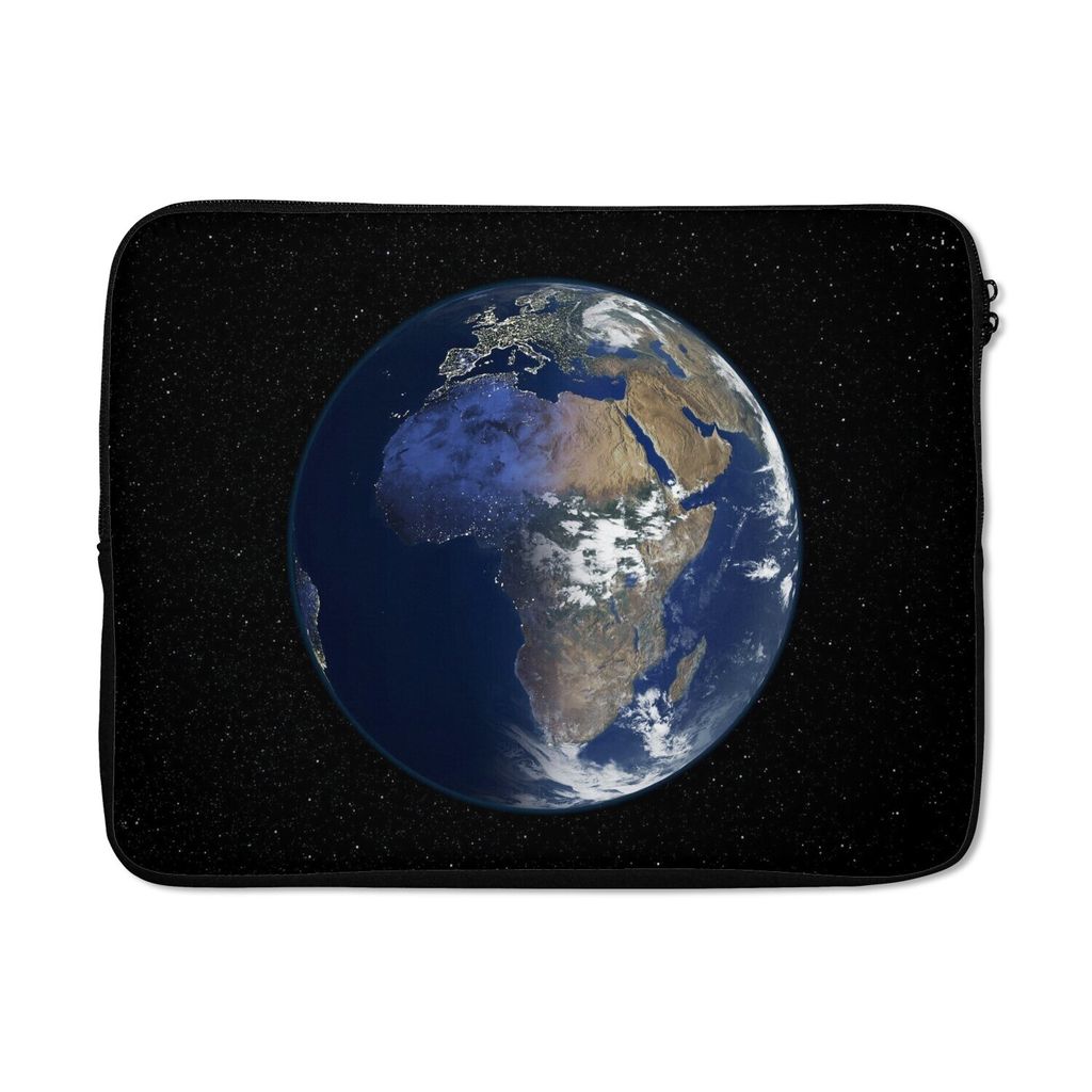 MuchoWow Laptop Hülle 17 Zoll Laptoptasche Satellitenbild von Afrika - Zipper - Schutzabdeckung
