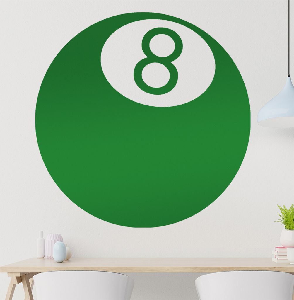 Billiardkugel Wandtattoo in 6 Größen - Wandaufkleber Wall Sticker - Dekoration, Küche, Wohnzimmer, Schlafzimmer, Badezimmer