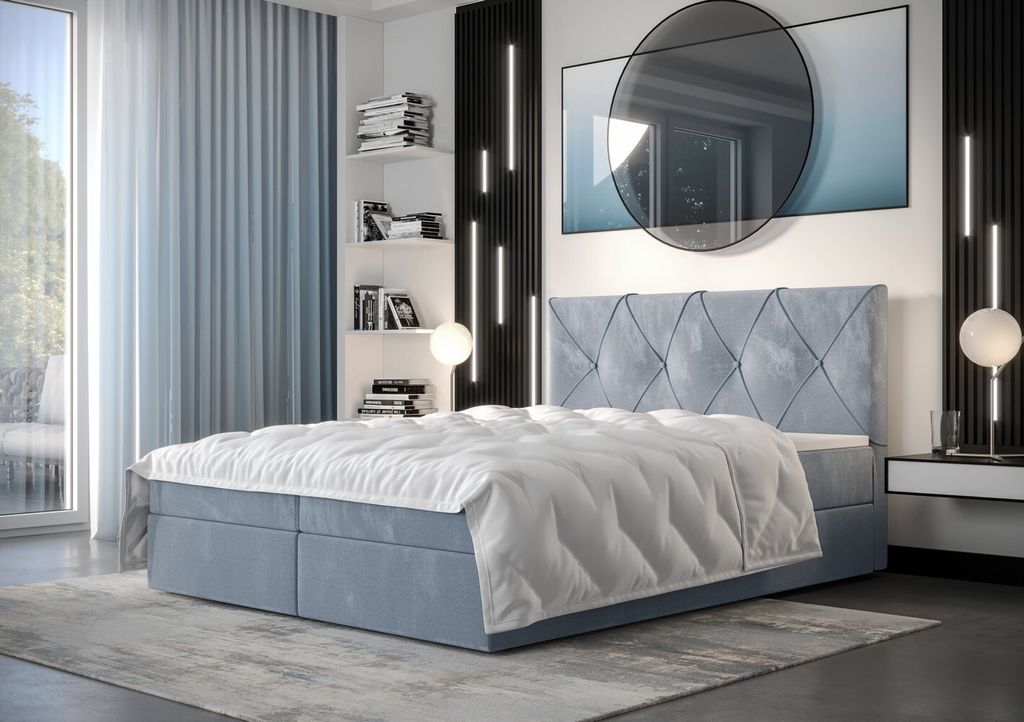 Hotelbett LILIEN – 180x200, blau