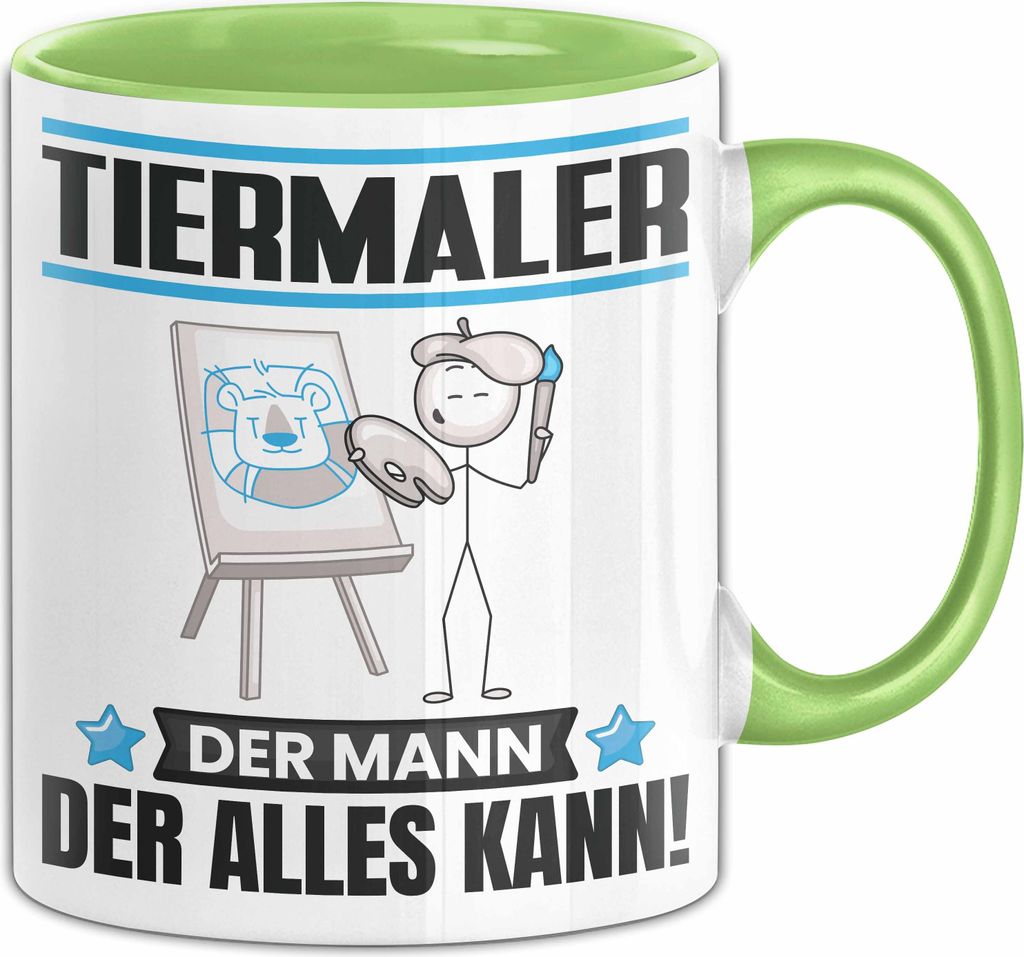 Tiermaler Tasse Geschenk für Tiermaler Der Mann Der Alles Kann Geschenkidee zum Geburtstag (Grün)
