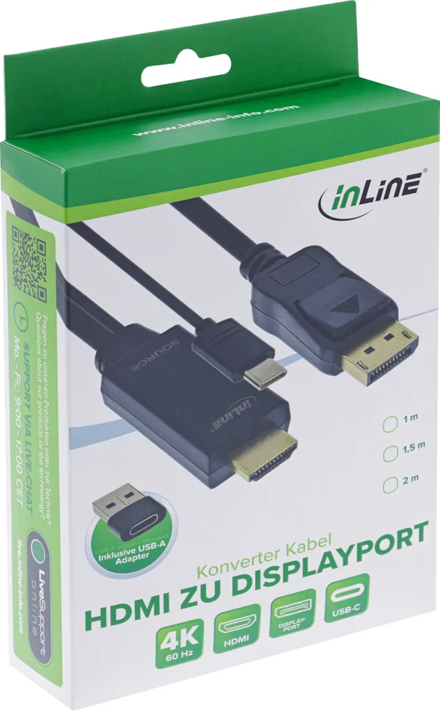 Câble HDMI vers DisplayPort 4K60Hz InLine : finis les problèmes d'écran