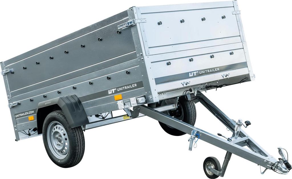 Pkw Anhänger Kipper 230x125 Garden Trailer 230 KIPP Unitrailer 750 kg mit Stützrad und zusätzlichen Bordwänden