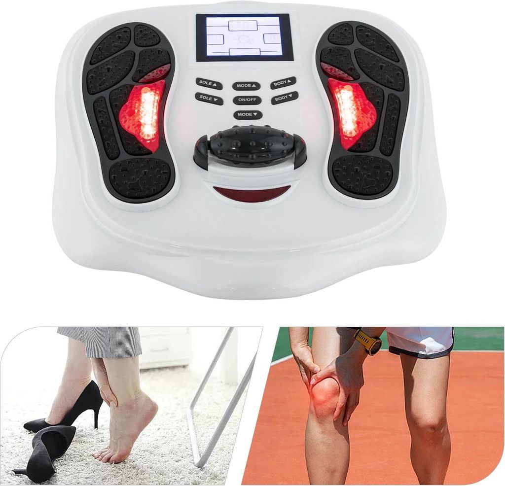 Durchblutungs-Simulator - Elektrisches Fußmassagegerät - Fernbedienung - Für Füße, Beine, Taille - Weiß