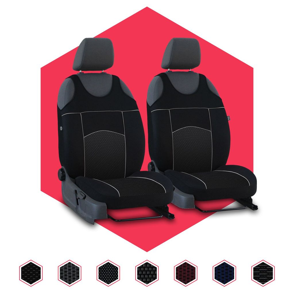 1+1 Autositzbezüge Komfort Vordere Schonbezüge Schwarz + Rot