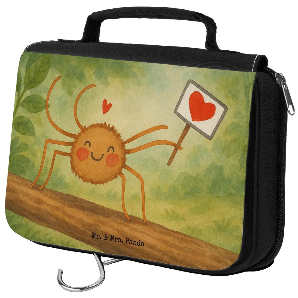 Mr. & Mrs. Panda Kosmetiktasche Spinne Agathe Motivation Design - Weiß - Geschenk, Kulturtasche, Dankeschön, kulturtäschchen, Kulturbeutel, Glü...