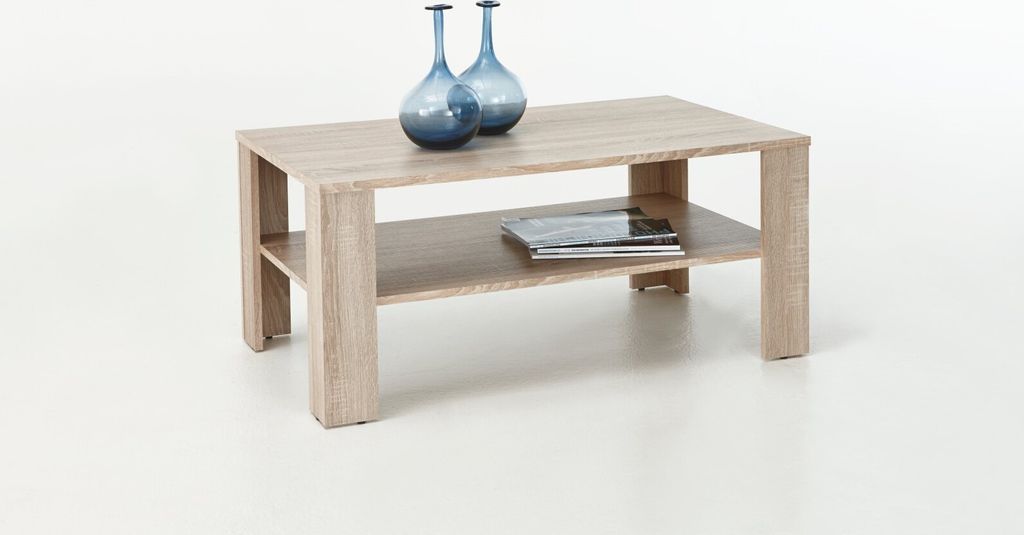 Couchtisch Tisch Loco 100x60 cm mit Ablageboden Sonoma Eiche