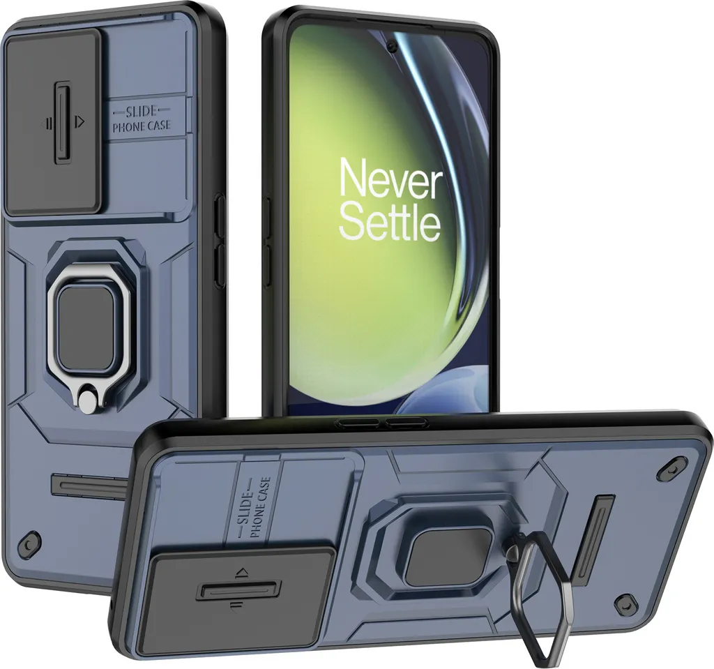 Cover OnePlus Nord CE 3 Lite Antiurto con Protezione Camera e Anello Blu