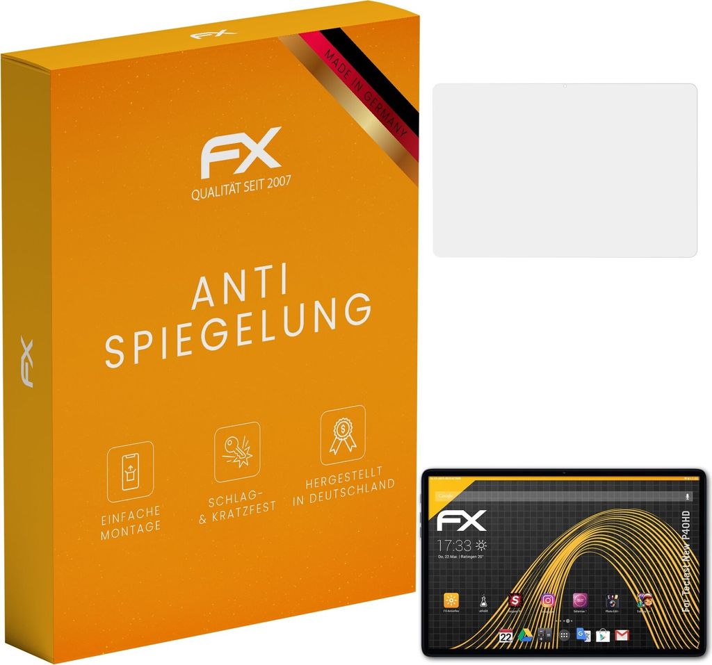 atFoliX FX-Antireflex 2x Schutzfolie kompatibel mit Teclast New P40HD Displayfolie
