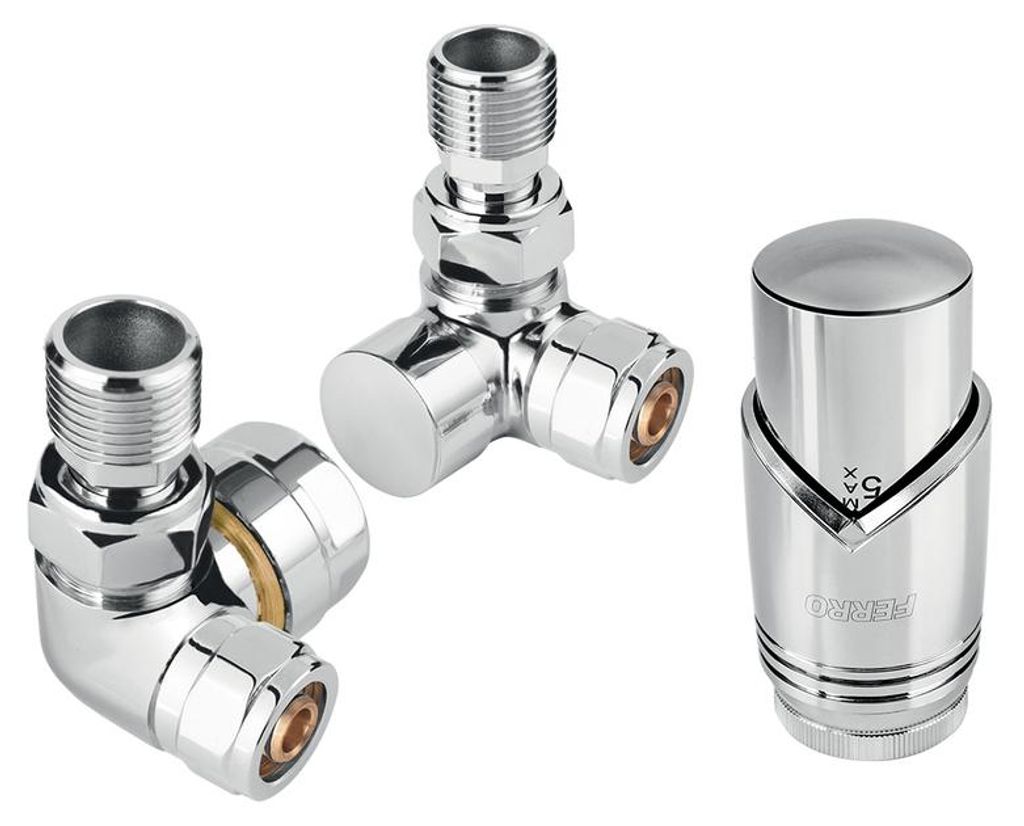 Ensemble radiateur Novaservis, angle, chromé Image du produit 