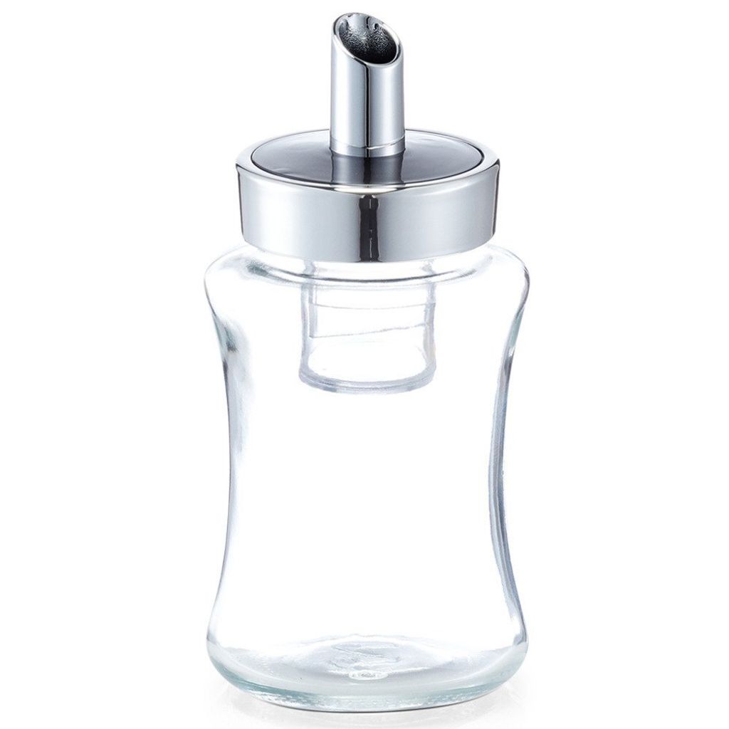Zeller Present 19632, 210 ml, Glas, Kunststoff, Chrom, Transparent, Zylinder, 70 mm, 70 mm