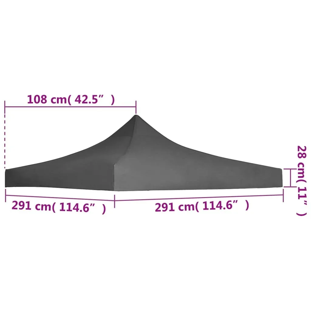 Toit de tente 3x3 m anthracite imperméable - Protection UV renforcée