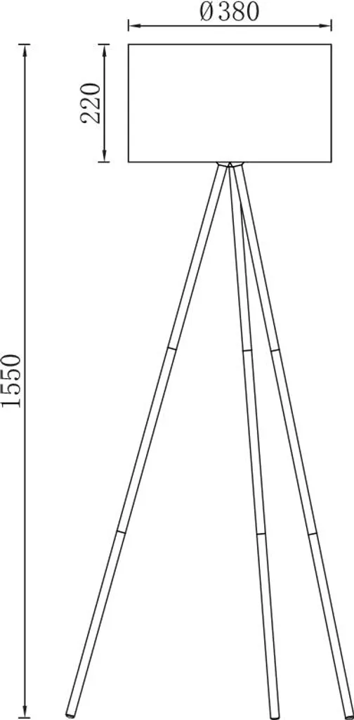 Braytron Lampada Treppiede 155cm E27 Beige - Montaggio Facile e Stabile - 4