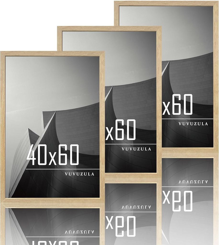 Bilderrahmen 40x60 cm, 3er Set, Eiche Natur, MDF, für Produktbild 